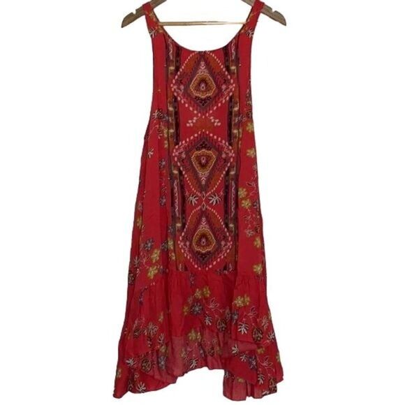 Free People Dresses & Skirts - Free People Medium Vibrant Orange Flowy Midi Tank Dress Boho Festival Vacation
